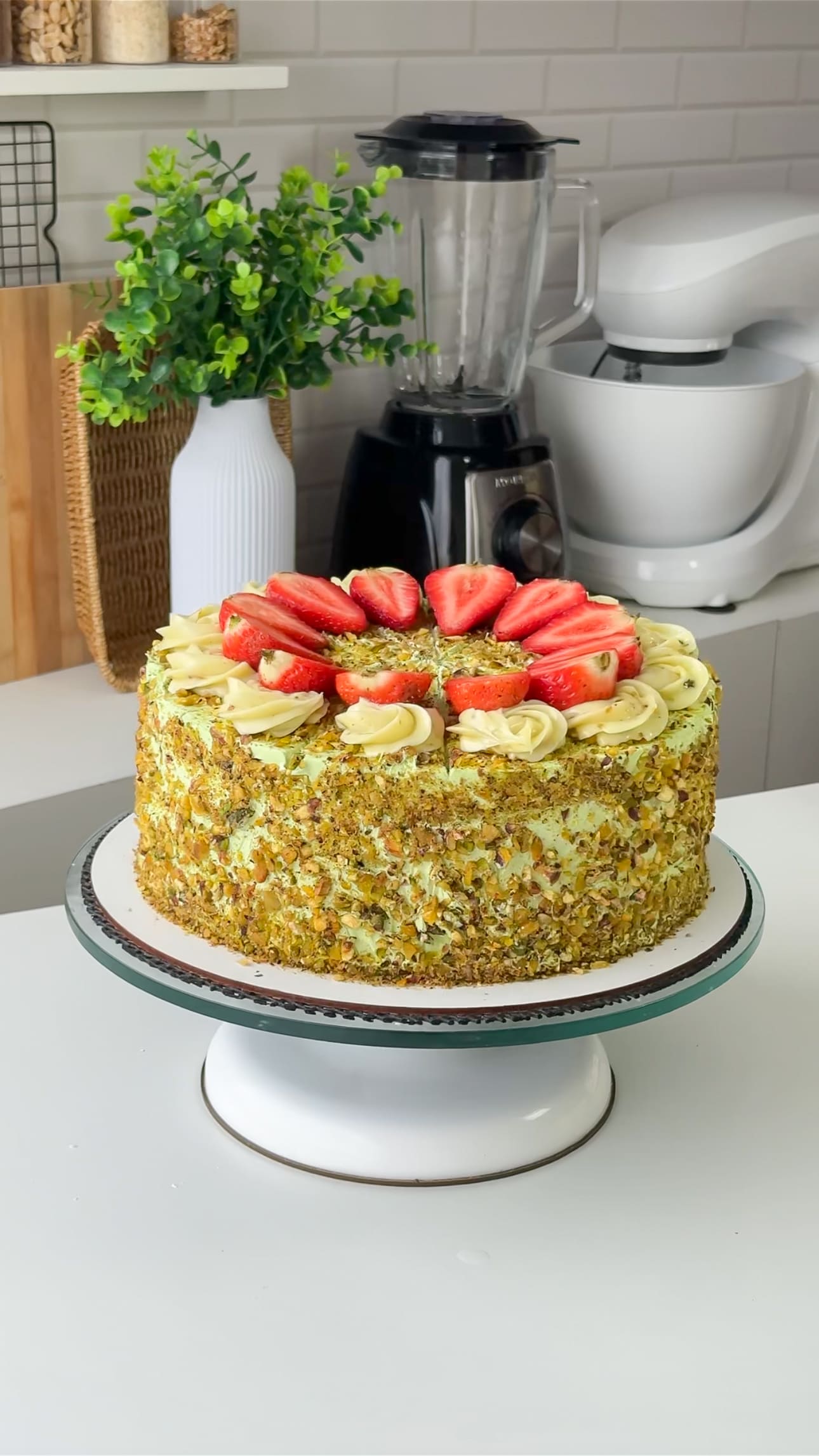 Bolo de Pistache com Morango