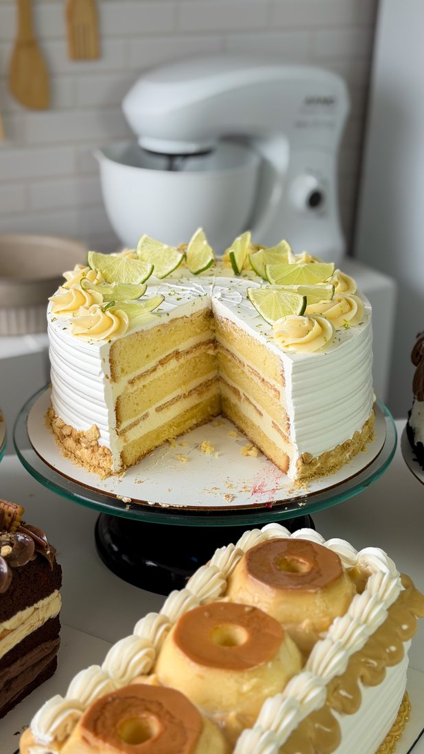 Bolo de limão com camadas fofinhas